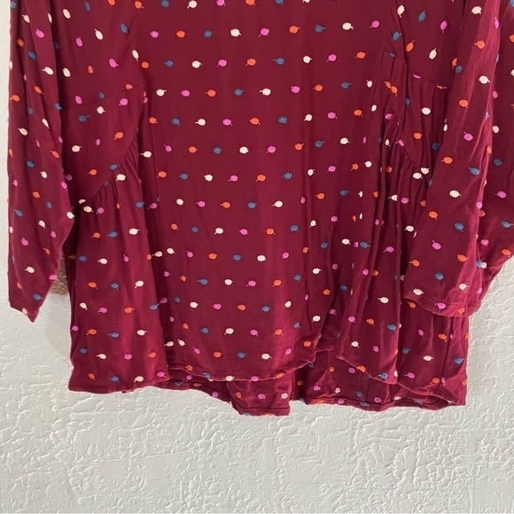 Anthropologie Maeve Dottie Embroidered Polka Dot Blouse - Picture 3 of 9